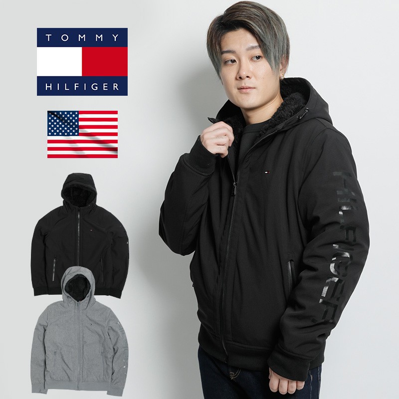 トミーヒルフィガー TOMMY HILFIGER 中綿ジャケット 裏地ボア ジャケット メンズ Soft Sherpa Lined Softshell  Hoody Bomber Jacket 158AP596