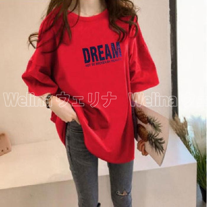 シャツ ロング丈 tシャツ 半袖 カットソー 無地 トップス レディース Tシャツ shirt プルオーバー 夏 ロングTシャツ 体型カバー ロンｔ |  | 10
