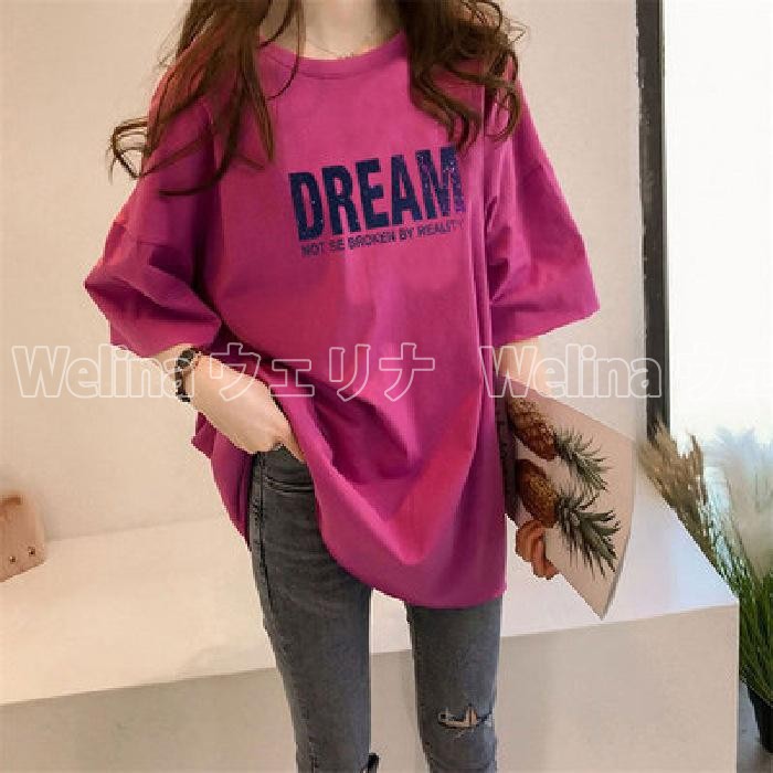 シャツ ロング丈 tシャツ 半袖 カットソー 無地 トップス レディース Tシャツ shirt プルオーバー 夏 ロングTシャツ 体型カバー ロンｔ |  | 04