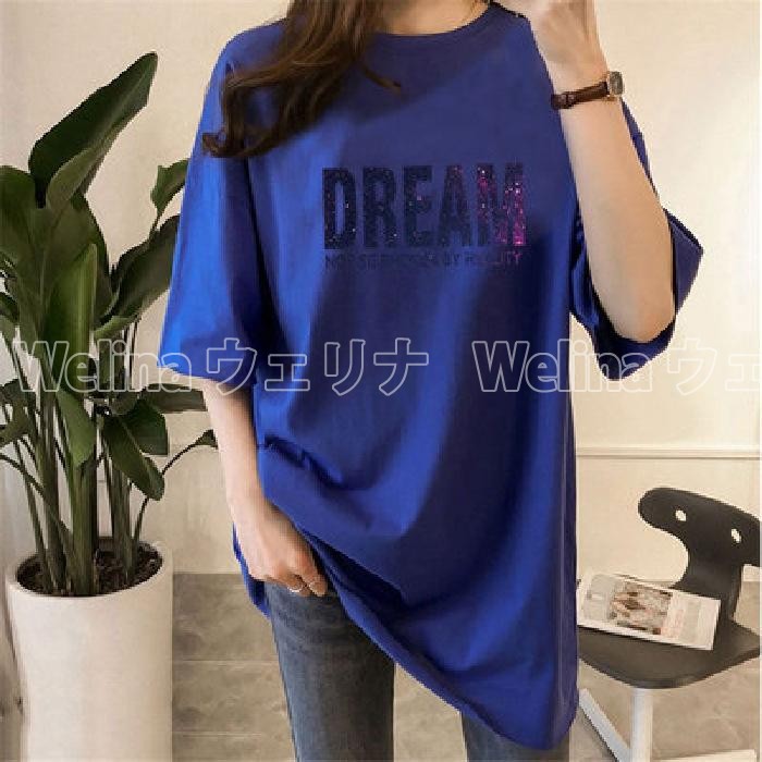 シャツ ロング丈 tシャツ 半袖 カットソー 無地 トップス レディース Tシャツ shirt プルオーバー 夏 ロングTシャツ 体型カバー ロンｔ |  | 07