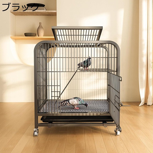 大型鳥かご 金属ケージ 60×45×66cm 車輪付き Welina オカメ/インコ/文鳥/鳩に 複数飼いOK 観賞/繁殖用 屋内外対応の画像
