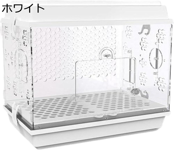 透明アクリル鳥ケージ 大型 豪華セット 自動給餌器付き Welina インコ/オウム対応 お掃除簡単 大きいバードケージで快適飼育の画像