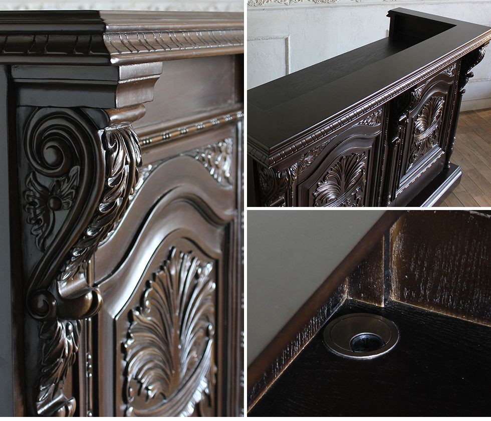 レジカウンター バーテーブル アンティーク レトロ 収納 受付