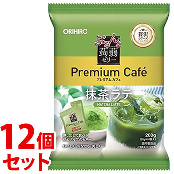 《セット販売》　オリヒロ ぷるんと蒟蒻ゼリー プレミアムカフェ 抹茶ラテ (20g×10個)×12個セット こんにゃくゼリー　※軽減税率対象商品｜wellness-web