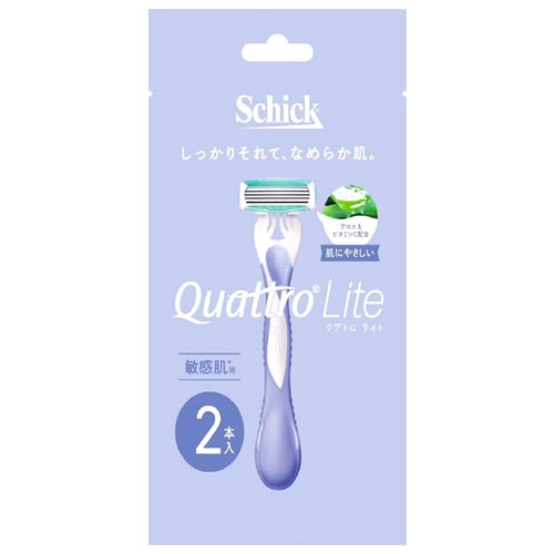 Schick Quattro4 敏感肌用 レディース剃刀とカールヘアツールセット