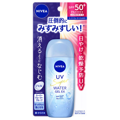 花王 ニベアUV ウォータージェルEX (80g) SPF50+ PA++++ 顔・からだ用 日やけ止めジェル｜wellness-web