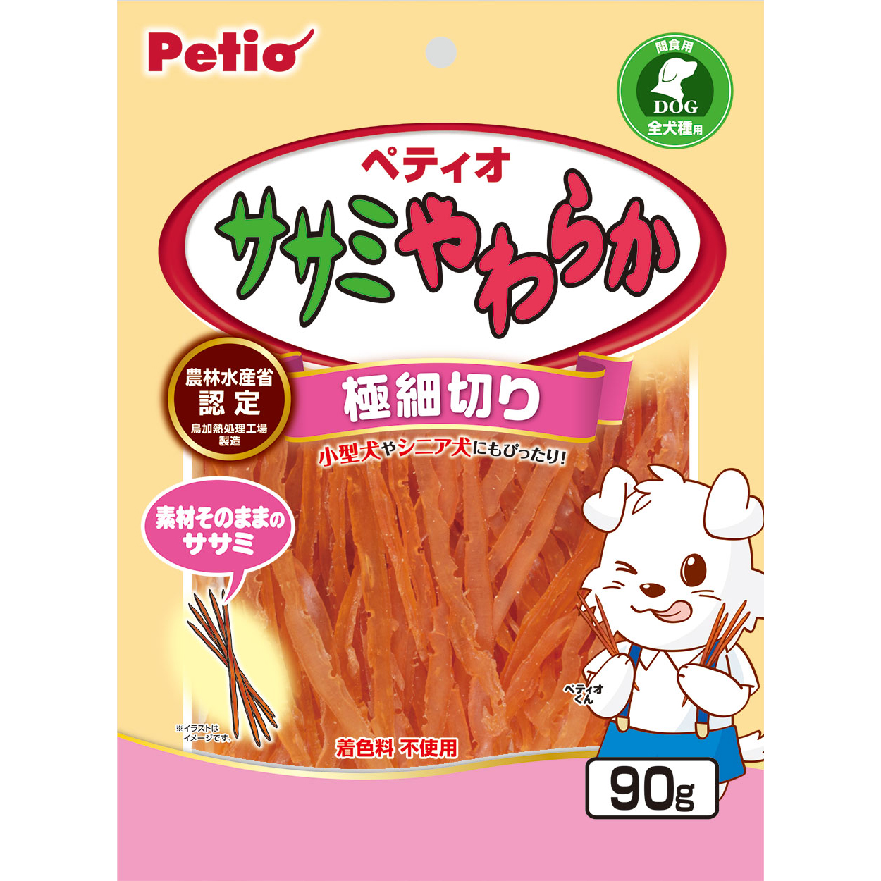 ペティオ ササミやわらか 極細切り (90g) 犬用おやつ 間食用 ドッグフード Petio | ブランド登録なし
