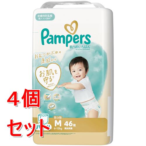 セット販売》 P&G パンパース 肌いちパンツ SJ M たっち (46枚)×4個 
