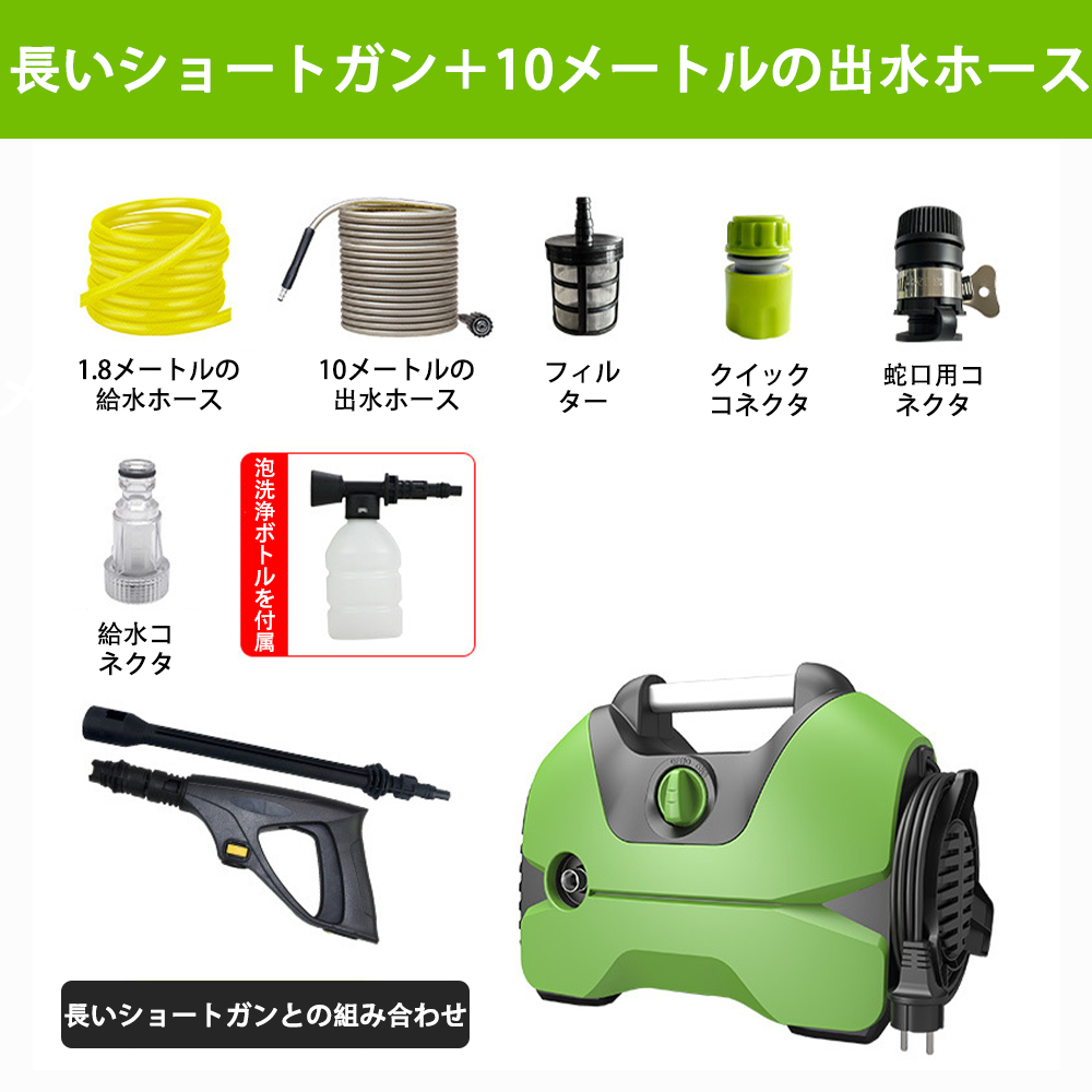 高圧洗浄機 業務用 家庭用 水道直結 AC 1200W 最大吐出圧力18MPa IPX5