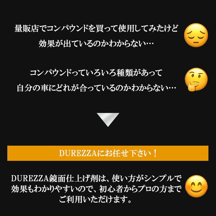 DUREZZA鏡面仕上げ剤は使い方がシンプルで効果もわかりやすい