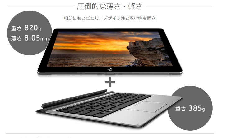HP Elite x2 1012 G1 中古 2in1タブレット Office Win10