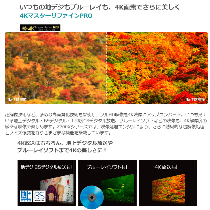 TOSHIBA REGZA 4K テレビ 49V型 49Z700X タイムシフト機能　ネット動画　NETFLIX YouTube [4K Wi-Fi  リモコン]：良品