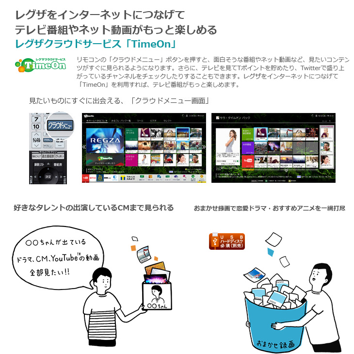 TOSHIBA REGZA 4K テレビ 49V型 49Z700X タイムシフト機能 ネット動画 