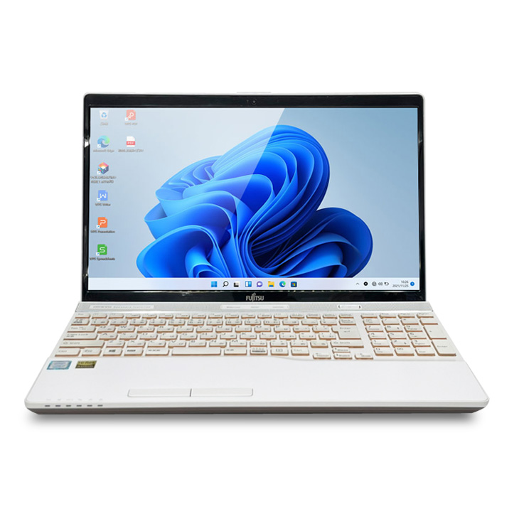 富士通　LIFEBOOK AH53/D1 FMVA53D1W 中古 ノート Office Win11 第8世代 [Core i7 8565U 8GB  SSD512GB BD 無線　BT プレミアムホワイト]：良品