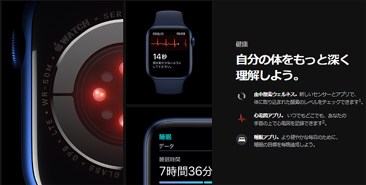 スマートフォン/携帯電話 その他 Apple Watch Series 6（GPSモデル）44mm M02G3J/A A2292 [ブルー 