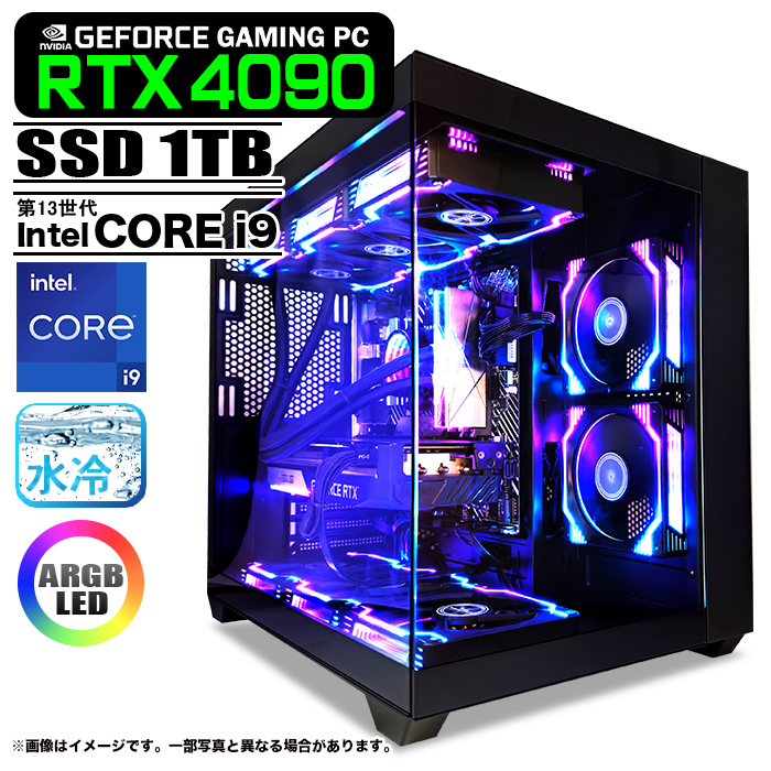 ゲーミングPC 黒海景房 HJF-ATX（BK）水冷 GeForce RTX4090 第13世代 Corei9 13900KF Win10/11変更可  SSD1TB メモリ32GB CPU水冷ファン eスポーツ PASOUL 極