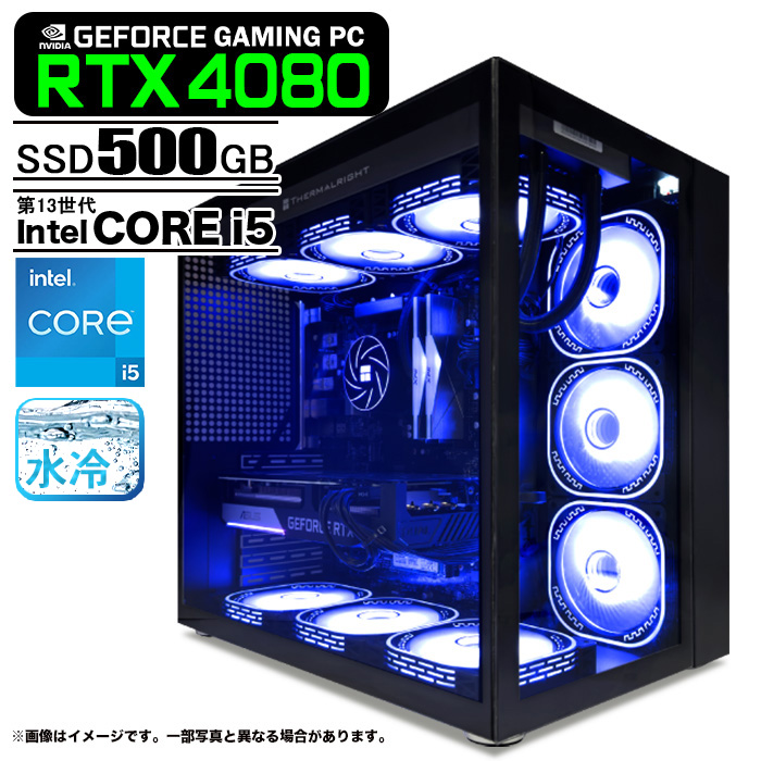 ゲーミングPC 黒海景房 HJF-ATX（BK）水冷 GeForce RTX4080 第13世代 