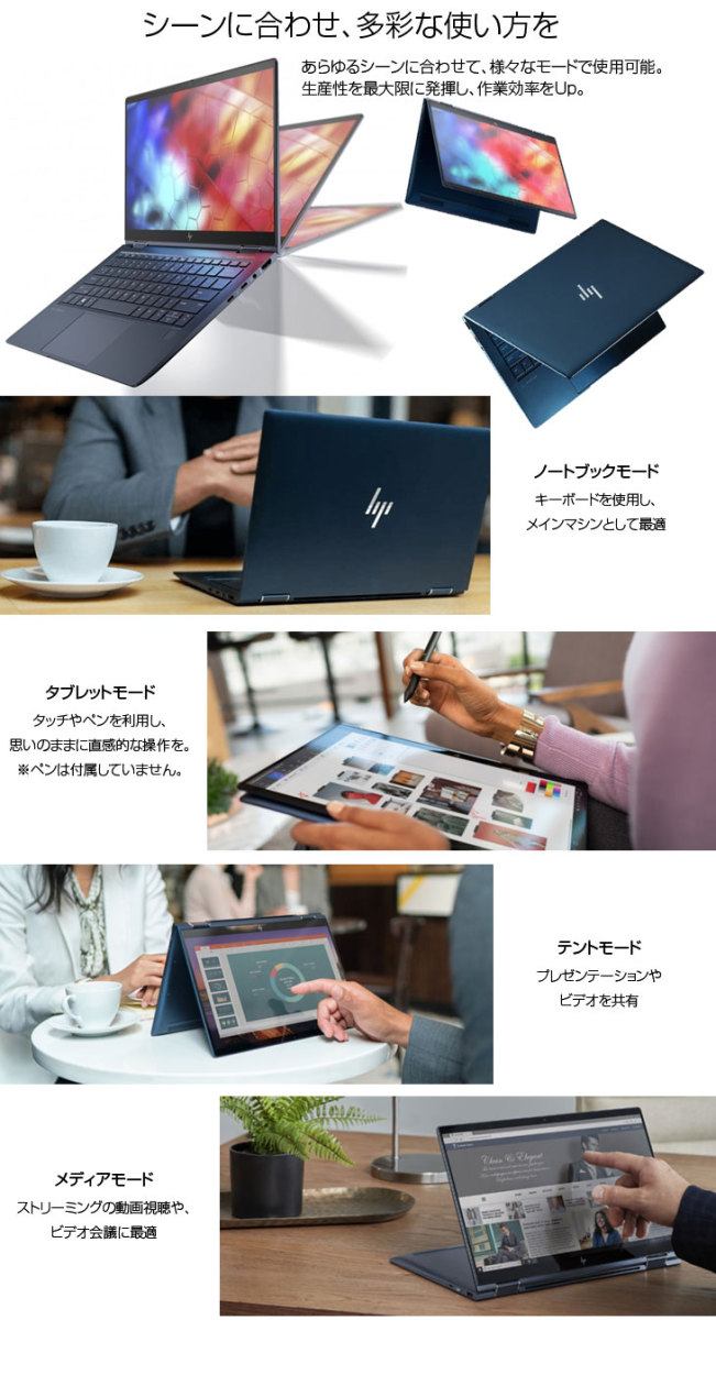 SIMフリー】HP Elite Dragonfly LTE-advanced タッチパネル2in1ノート