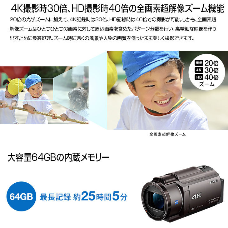 SONY（ソニー） ハンディカム　デジタル4Kビデオカメラレコーダー FDR-AX45A TIC