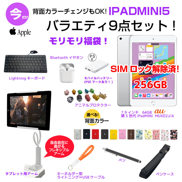 iPadMini5 便利に使える付属品付もりもり９点福袋 】Apple iPad mini5 MUXD2J/A A2124 SIMロック解除済  256GB カラー iPad OS17 シルバー]：アウトレット : mini5-fukubukuro : 中古パソコンのワットファン - 通販 -  Yahoo!ショッピング