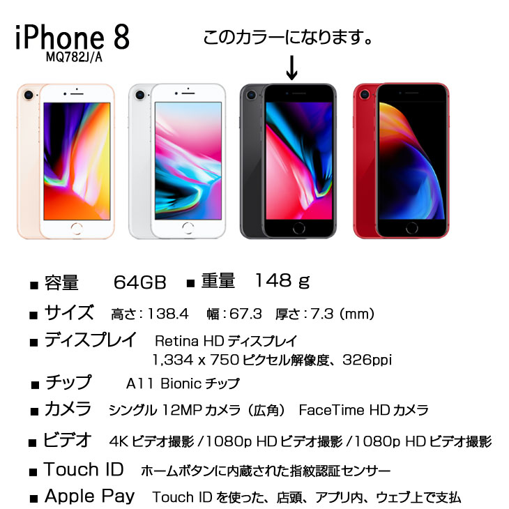 iPhone 8 【SIMロック解除済】Apple iPhone8 MQ782J/A A1906 SoftBank