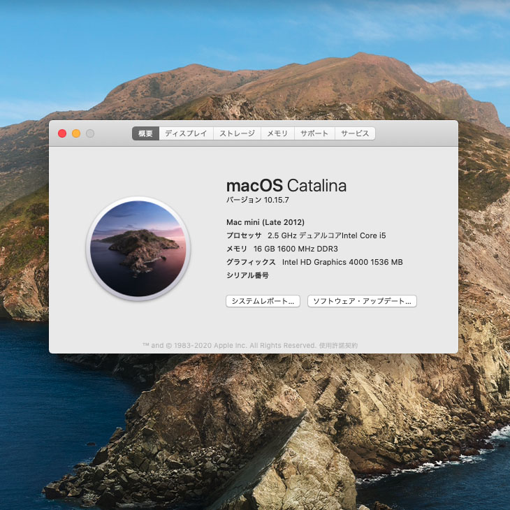 Apple Mac mini MD387J/A A1347 Late 2012 小型デスク MacOS Catalina