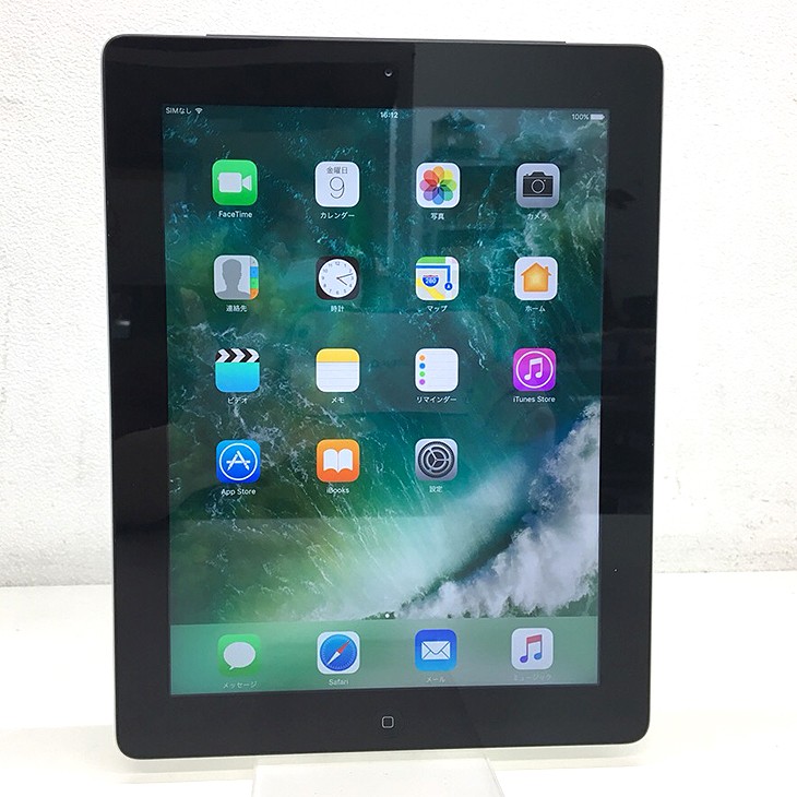 Apple IPad4 第4世代 MD522J A Retina Wi-Fi Cellurar Softbank 16GB A6X 1.4Ghz  16GB(SSD) 9.7インチ OS.10.3.4 Black] ：良品 中古 アイパッド 本体 iPad