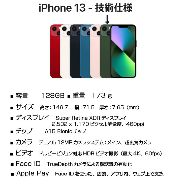 iPhone 13 【SIMロック解除済】Apple iPhone13 MNGG3J/A A2631 au 本体