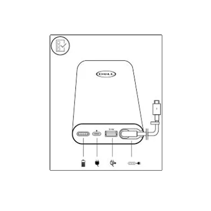 純正 未開封未使用品 Dell USB-C(Type-C)ノートパソコン用モバイルバッテリー 容量18000mAh Power Bank Plus  65Wh PW7018LC