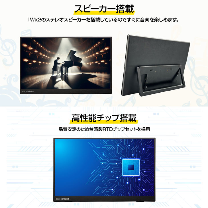 モバイルモニター15.6インチ IPS液晶 中古美品 SAC 【新品】SAC 15.6インチ モバイルモニター SPMFHD156 FHD1920×1080