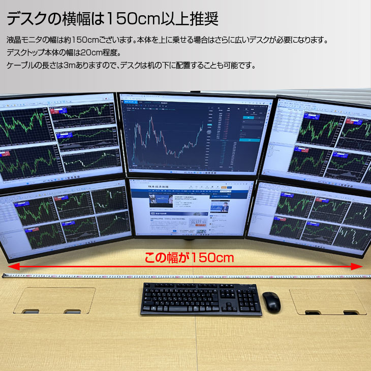 トレーディングPC FX 株 デイトレ 22型×6画面 トレパソデラックス 