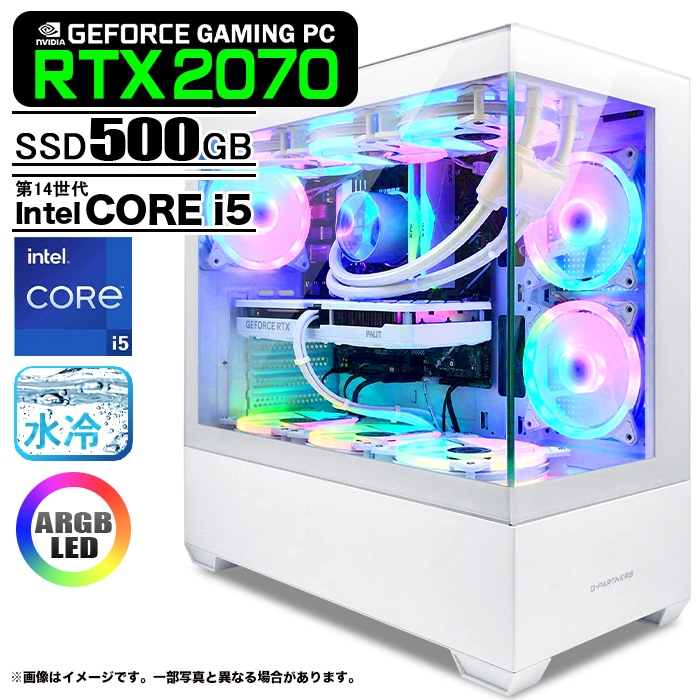 PASOUL ゲーミングPC GP-V3 ホワイト ピラーレス GeForce RTX2070 第14 