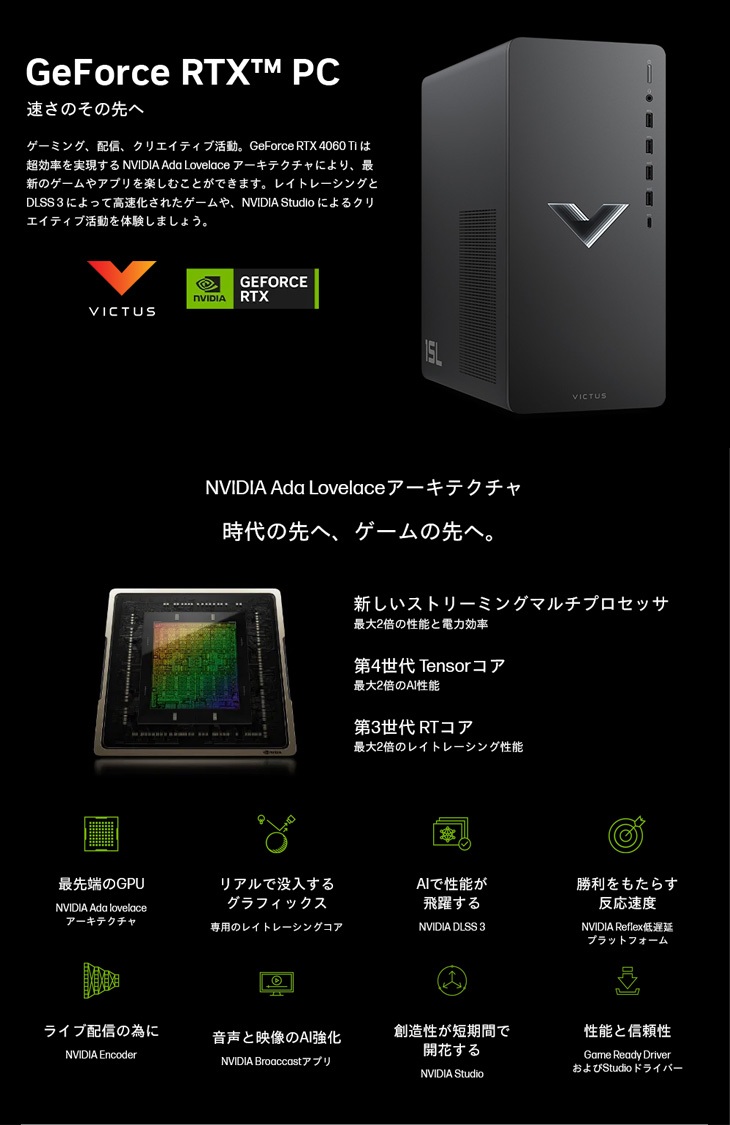 DELL（デル） HP VICTUS TG02-2002JP 9Z4Y1PA#ABJ eスポーツ RTX4060Ti