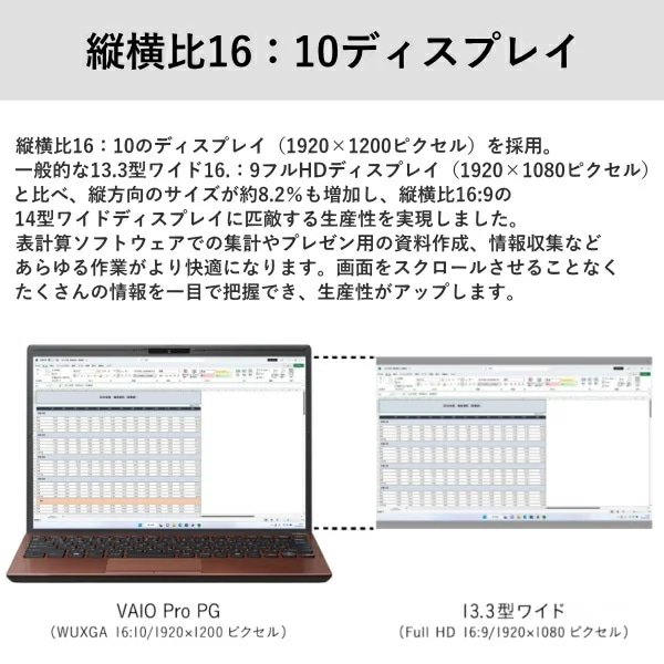 Windowsノート本体 72.VAIO Pro PG /i5-10/8G/512G VAIO Pro PG (2023年9月発売モデル)VJPG318｜VAIO公式 オンライン