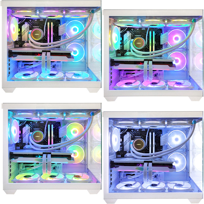 PASOUL ゲーミングPC 白色海景房シームレス HJF-ATX（WH）水冷 GeForce