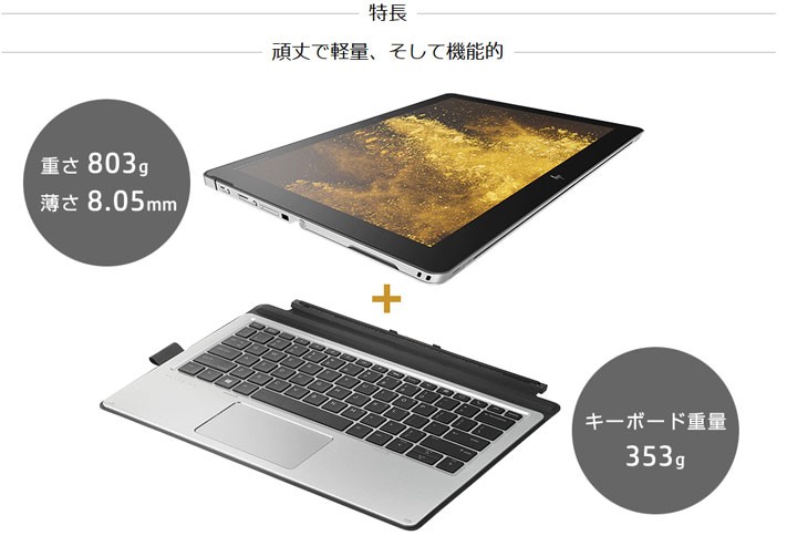 HP Elite x2 1012 G2 中古 2in1タブレット Office Win10 or Win11 着脱