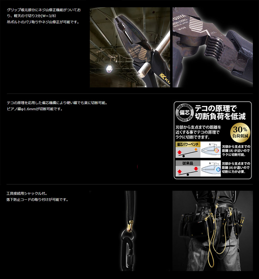 フジ矢 偏芯パワーペンチ 200mm 切断 ニッパー ペンチ パワー フジ矢 偏芯パワーペンチ 200mm 切断 ニッパー ペンチ パワー