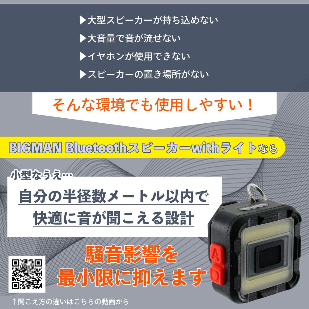 ビッグマン Bluetooth 充電式 スピーカー ライト付き BIGMAN マイクロ