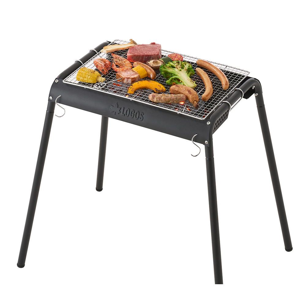 LOGOS バーベキュー コンロ BBQ 焼き台 アウトドア LOGOS バーベキューコンロ（バーベキューコンロ特徴：炭受け皿出し入れ
