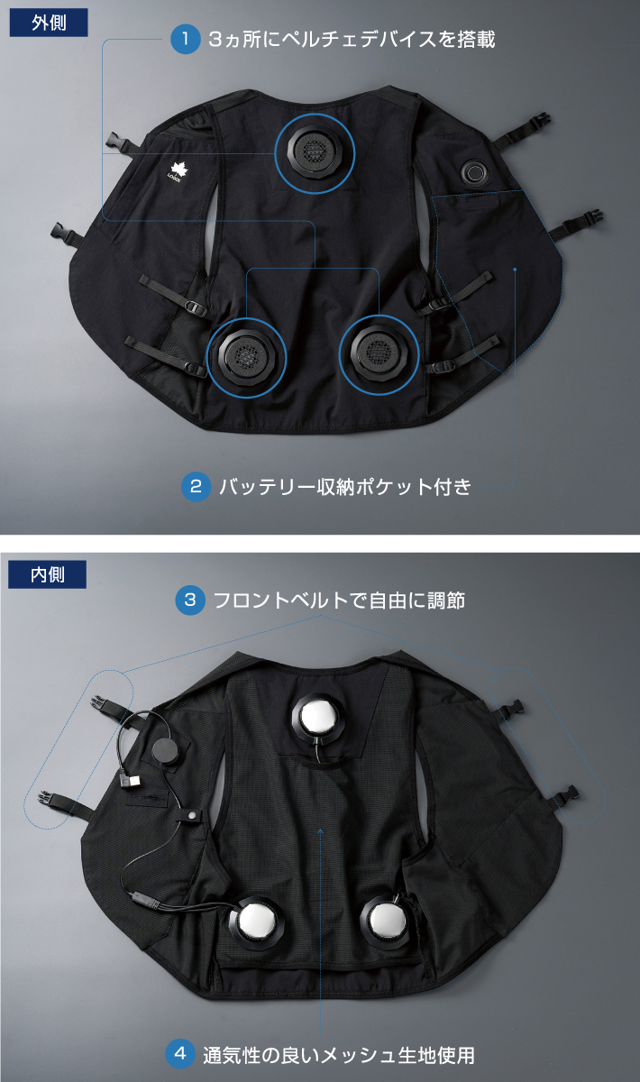 LOGOS（ロゴス） ペルチェクールベスト おしゃれ 冷感 ひんやり 冷たい