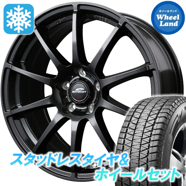 スタッドレスセット アウトランダーPHEV GN系 ブリザック DM-V3 235/60R18 107Q MID StaG ストロングガンメタ