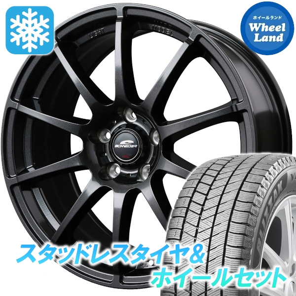 スタッドレスセット ラクティス 120系 S以外 ブリザック VRX3 175/65R15 84Q MID StaG ストロングガンメタ