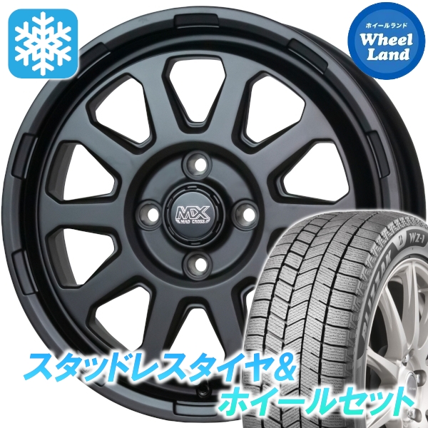 スタッドレスセット トール M900系 ブリザック WZ-1 165/65R14 79Q マッドクロス レンジャー MTBK