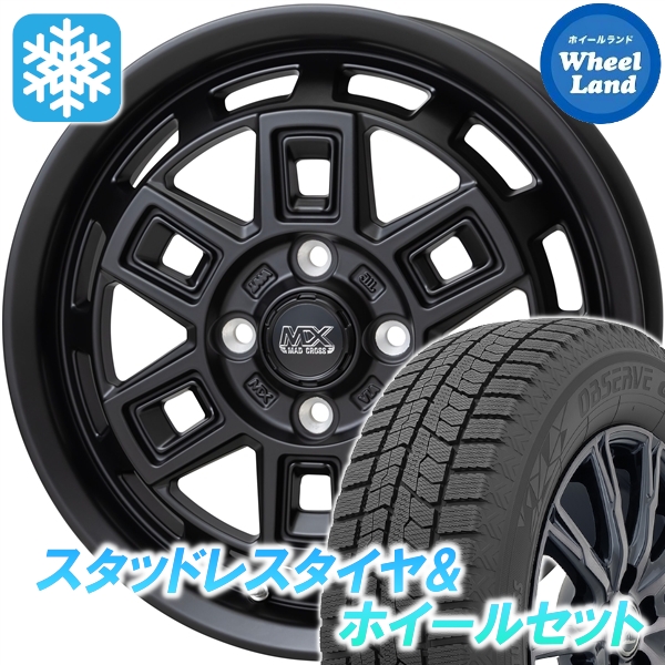 スタッドレスセット Ｋｅｉ 10、20系 オブザーブ GIZ2 165/70R14 81Q マッドクロス アイヴァー MTBK