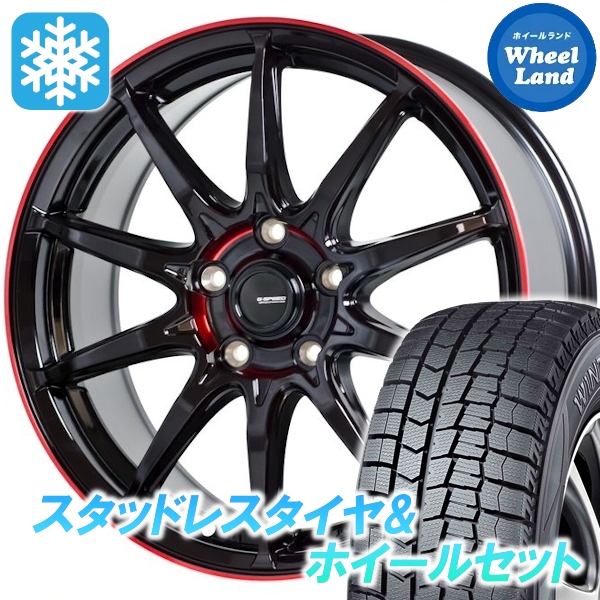 スタッドレスセット カムリ 50系 ウィンターマックス WM02 225/45R18 91Q Gスピード P-05R BK/RED
