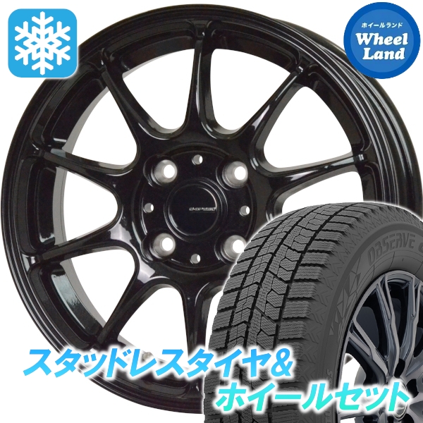 スタッドレスセット ブルーバード シルフィ G11系 オブザーブ GIZ2 215/45R17 87Q Gスピード G-07 MBK