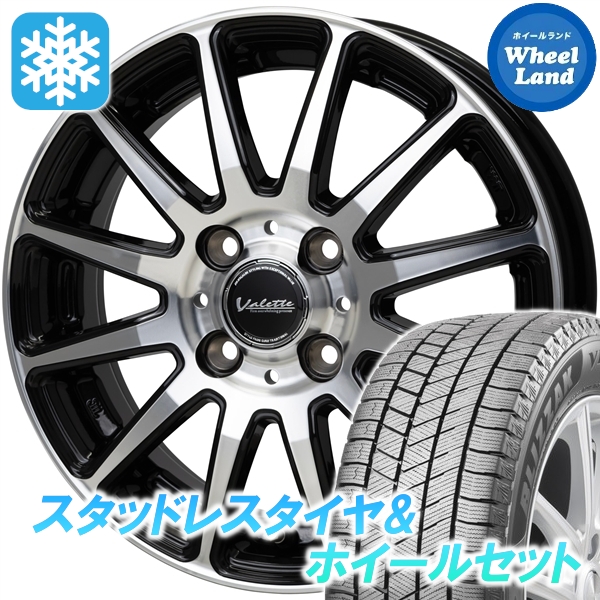 スタッドレスセット エブリィワゴン DA64W ブリザック VRX3 165/60R14 75Q ヴァレット グリッター BK/P