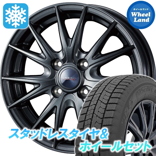 スタッドレスセット ヴィッツ 10系 オブザーブ GIZ2 155/80R13 79Q ヴェルヴァ スポルト2 ディープメタル