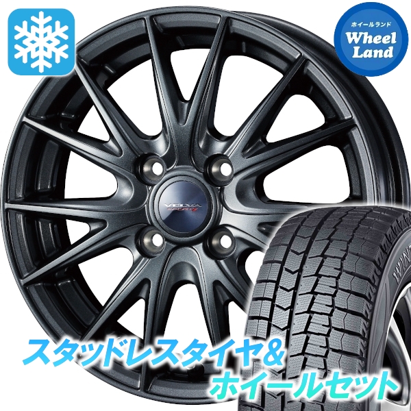 スタッドレスセット ミラージュ A05A ウィンターマックス WM02 165/65R14 79Q ヴェルヴァ スポルト2 ディープメタル