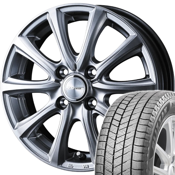 スタッドレスセット ノート E12系 ブリザック VRX3 185/70R14 88Q ジョーカー スマッシュ Si